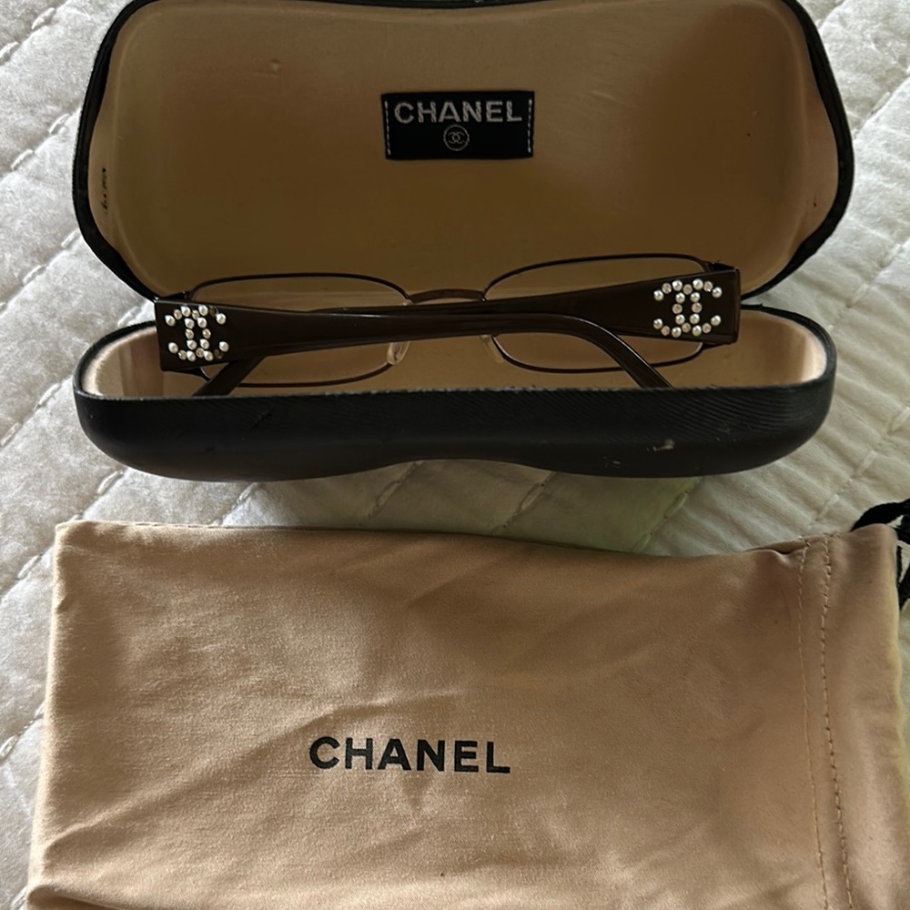 Chanel Black prescription Glasses with Crystal Details